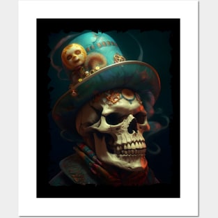 Spooky Evil Clown Skull Posters and Art